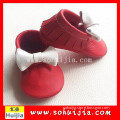 Manufacturer Made Different Shape red dot big bow moccasins soft flat baby shoes hot